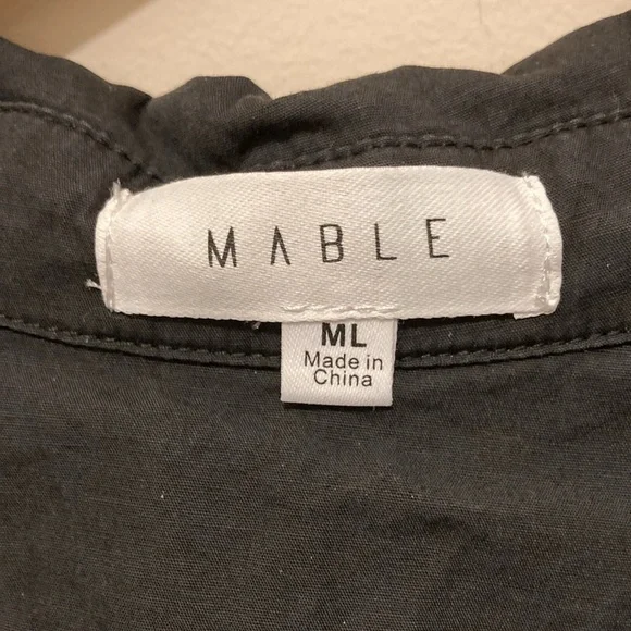 Mable Oversized Poplin
Button Down Shirt -
Black Sz ML - Picture 5 of 7